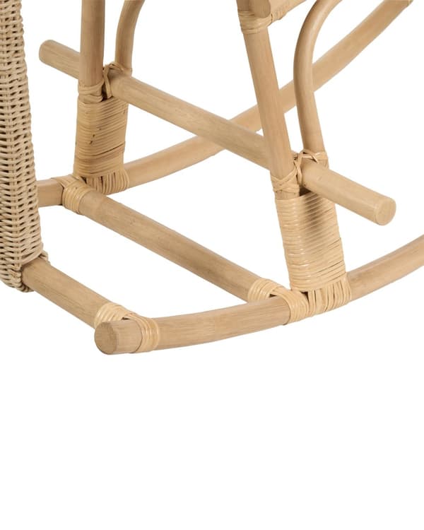 Børne Gyngestol Lys Rattan Stol til Børn med Flet Elefant Design Moderne Rattanstol til Børneværelse Gyngehest med Ryglæn
