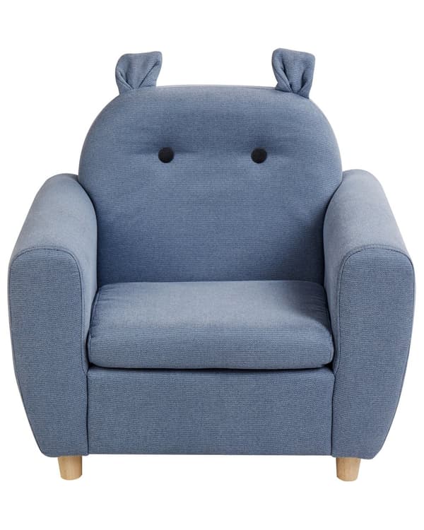 Barnfåtölj Blå Tygklädsel med Armstöd Modern Design