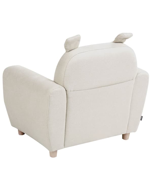 Barnfåtölj Beige Tygklädsel med Armstöd Modern Design