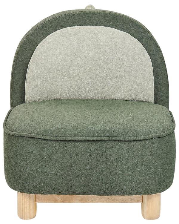 Djurstol Mörkgrön Polyesterklädsel Utan Armstöd Barnmöbel Stol för barn Modern Design Triceratops Barnrum Vardagsrum Sovrum