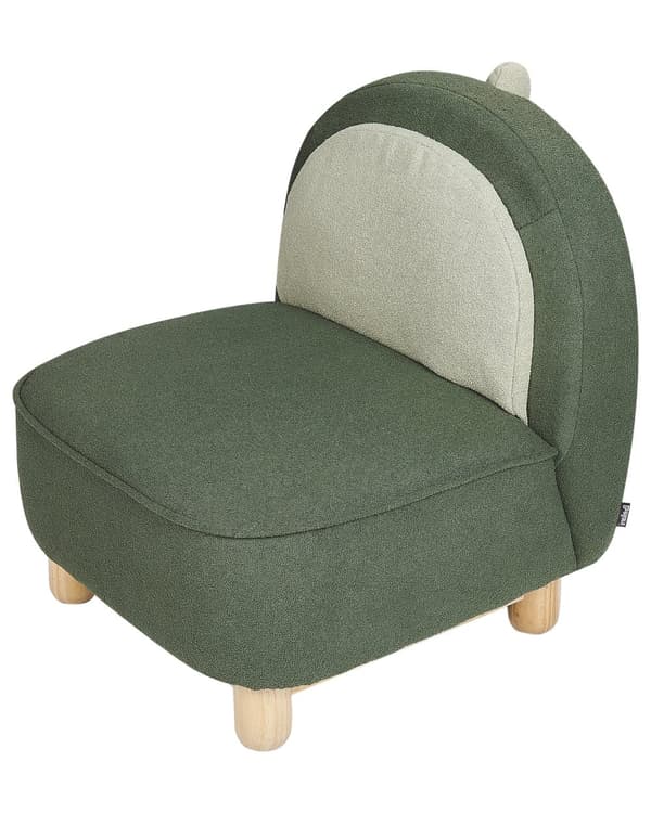 Djurstol Mörkgrön Polyesterklädsel Utan Armstöd Barnmöbel Stol för barn Modern Design Triceratops Barnrum Vardagsrum Sovrum