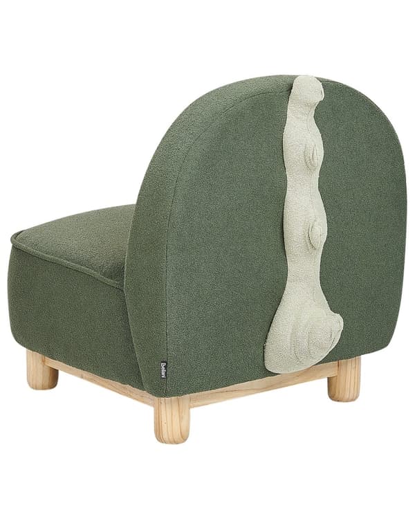 Djurstol Mörkgrön Polyesterklädsel Utan Armstöd Barnmöbel Stol för barn Modern Design Triceratops Barnrum Vardagsrum Sovrum