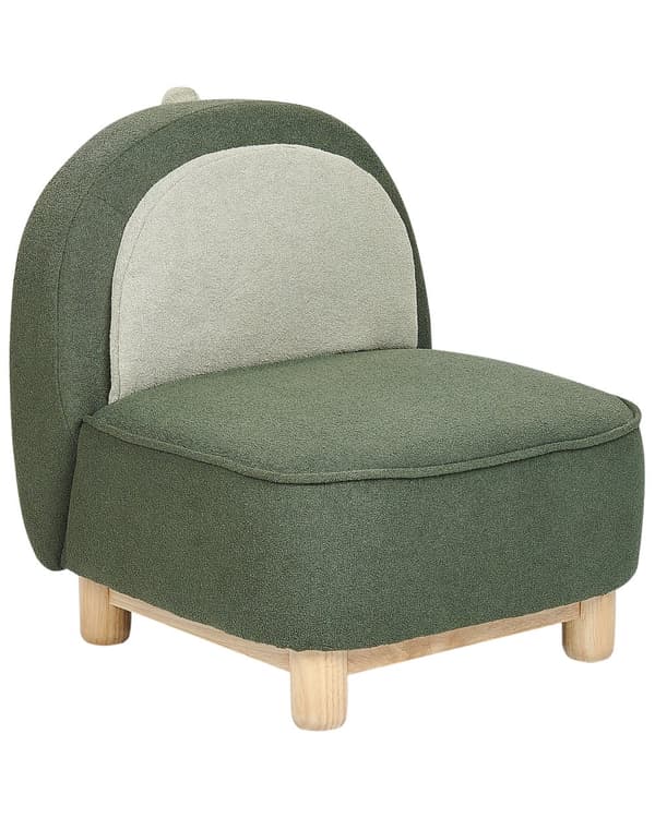 Djurstol Mörkgrön Polyesterklädsel Utan Armstöd Barnmöbel Stol för barn Modern Design Triceratops Barnrum Vardagsrum Sovrum