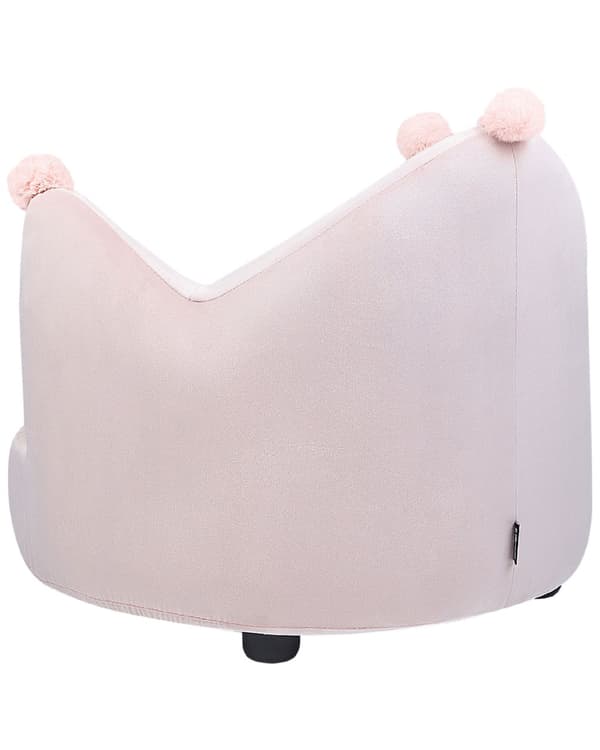 Fåtölj Rosa Sammetsklädsel med Armstöd Barnrumsmöbler Stol för Barn Modern Design Kronform Barnrum Barnkammare Lekrum