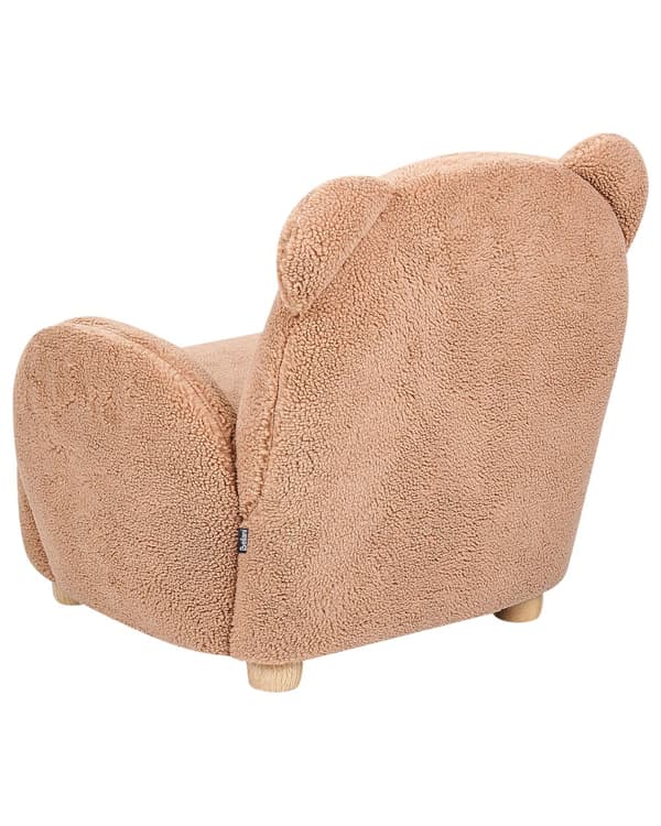 Djurstol Brun Konstpälsklädsel med Armstöd Barnmöbler Fåtölj för Barn Modern Design Björnform Barnkammare Barnrum Sovrum Lekrum