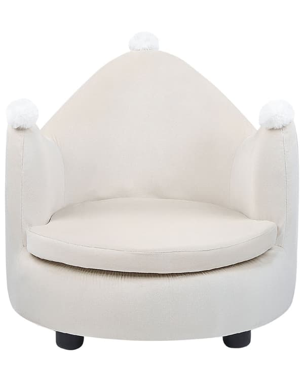 Stol Pastellrosa Fløyelspolstring Barnehagemøbler Sitteplass for barn Moderne design Kroneform