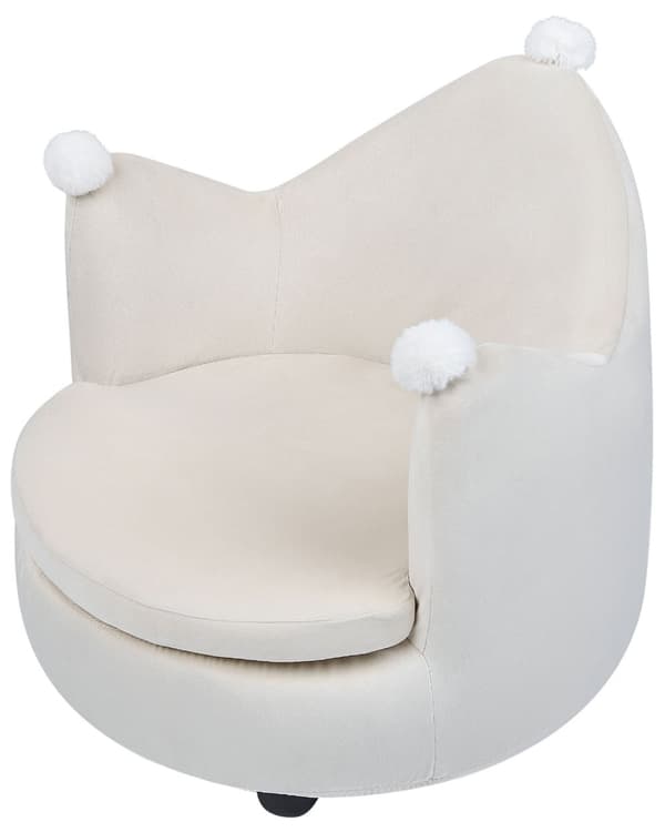 Stol Pastellrosa Fløyelspolstring Barnehagemøbler Sitteplass for barn Moderne design Kroneform