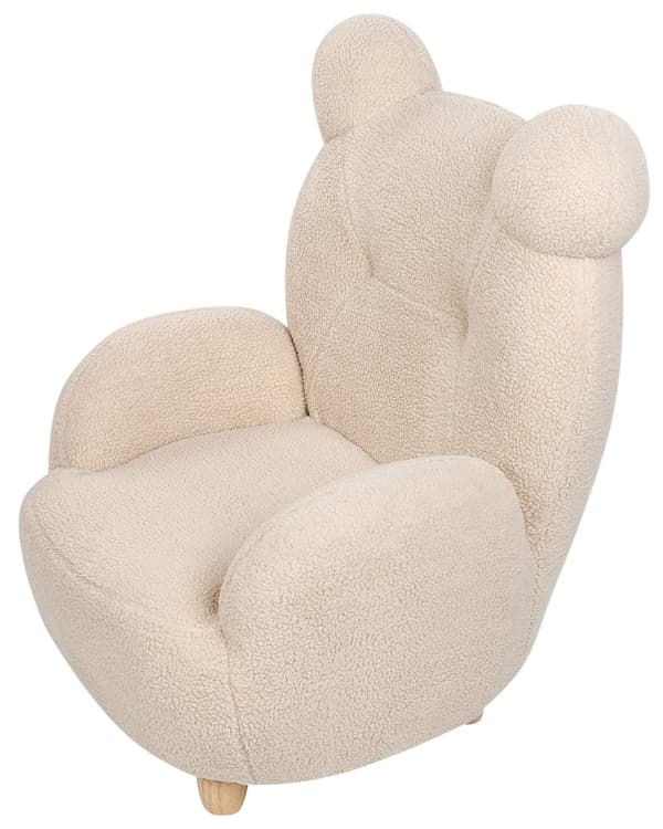 Dyre lenestol Beige polyester møbeltrekk Barnehagemøbler Sete for barn Moderne design Bjørneform
