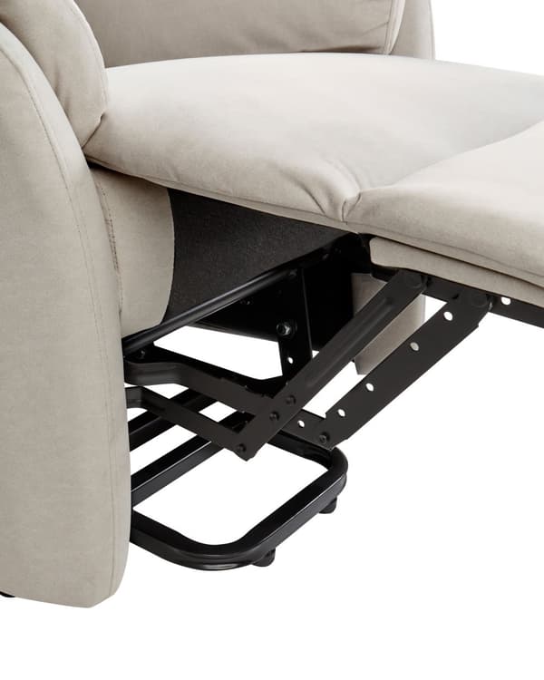 Lænestol Creamhvid Polyester Stol med Løftefunktion Elektrisk Recliner Hvilestol med Motor Sædeløft Stol Fjernbetjening Seniorstol