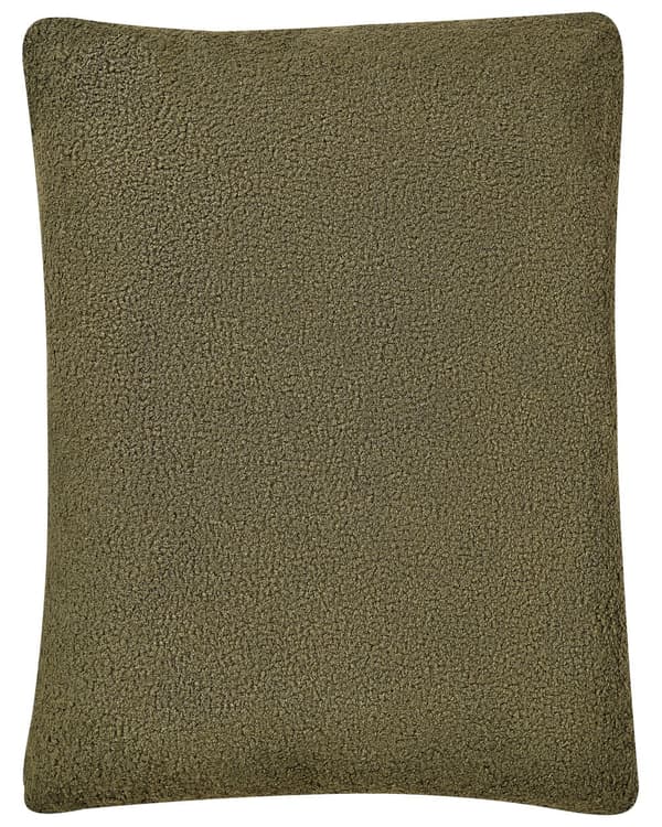 Fåtölj Mörkgrön Bouclé Tygklädsel Japandi Minimalistisk stil