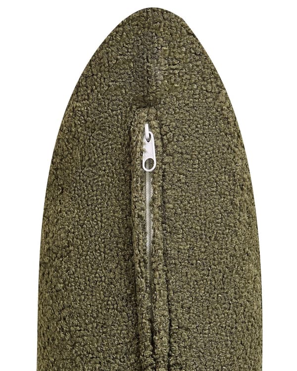 Fåtölj Mörkgrön Bouclé Tygklädsel Japandi Minimalistisk stil