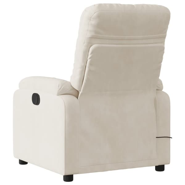 Massagefåtölj beige mikrofibertyg