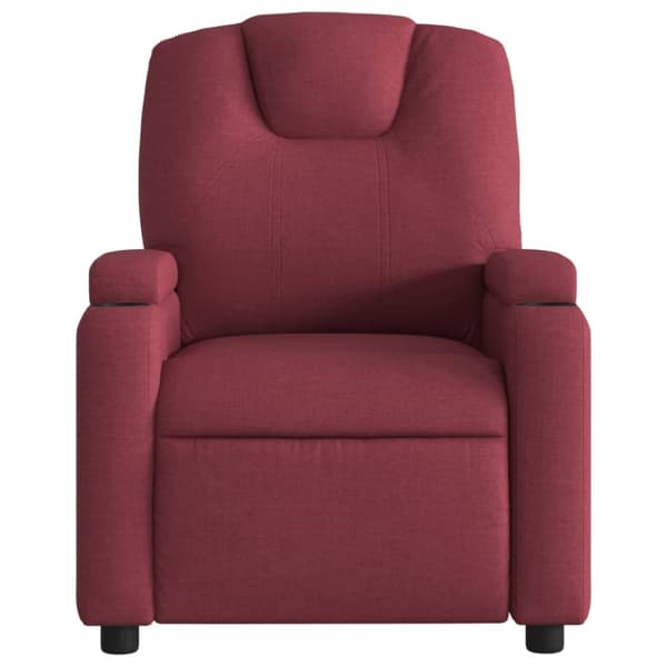 Elektrisk reclinerfåtölj vinröd tyg
