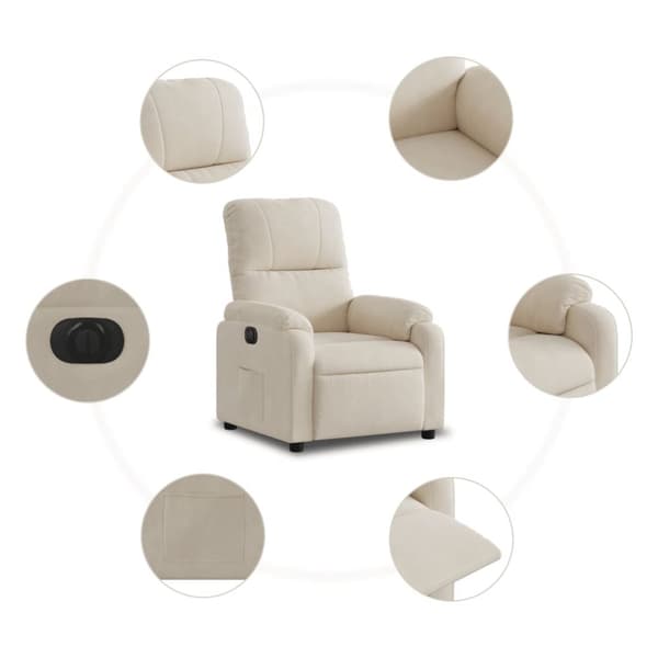 Elektrisk reclinerfåtölj beige mikrofibertyg