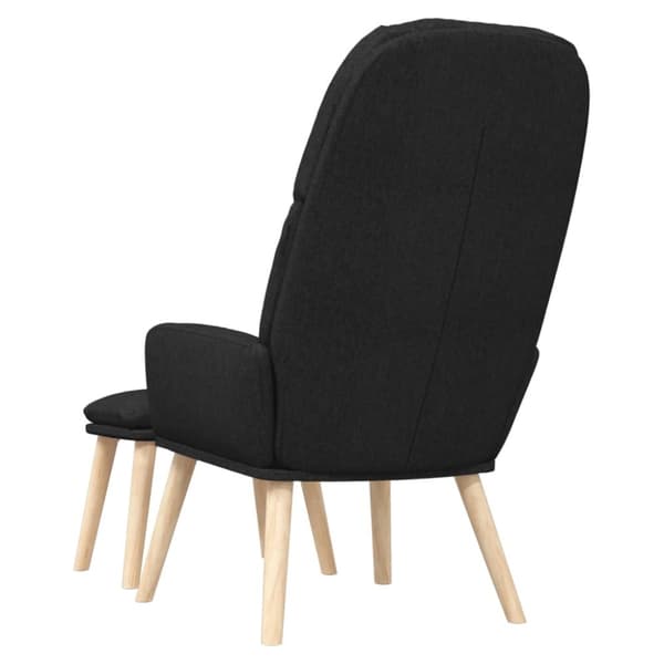 Vilstol med fotpall svart tyg