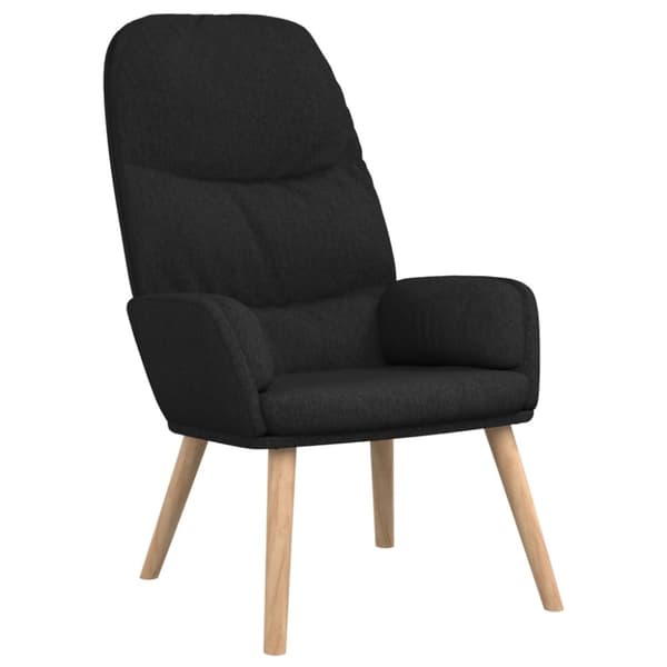 Vilstol med fotpall svart tyg