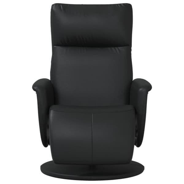 Reclinerfåtölj med fotstöd svart konstläder