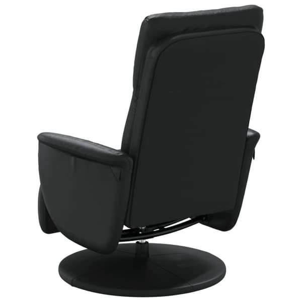Reclinerfåtölj med fotstöd svart konstläder