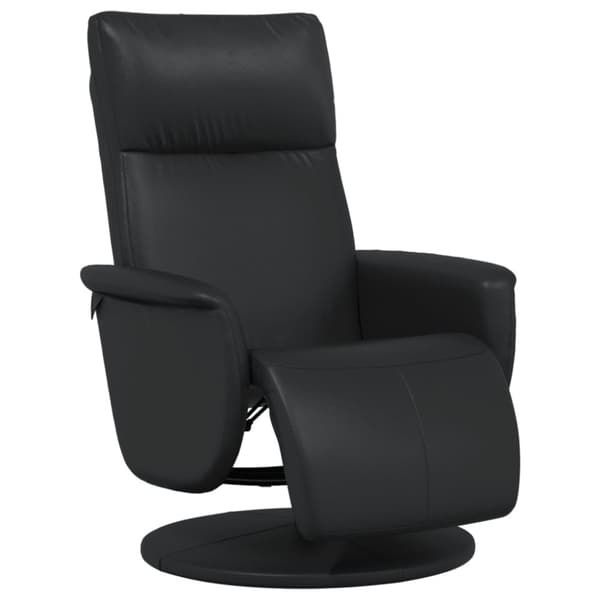 Reclinerfåtölj med fotstöd svart konstläder