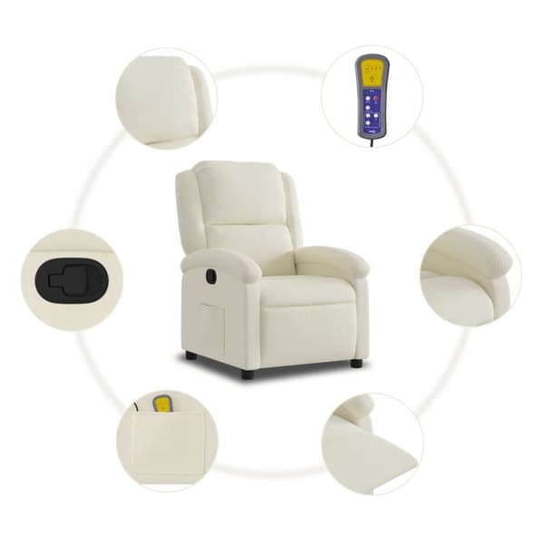 massagestol velour cremefarvet