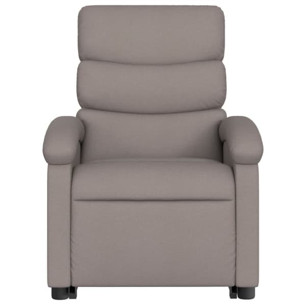 Reclinerfåtölj med uppresningshjälp taupe tyg