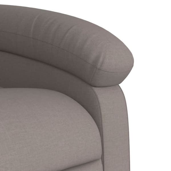 Reclinerfåtölj med uppresningshjälp taupe tyg