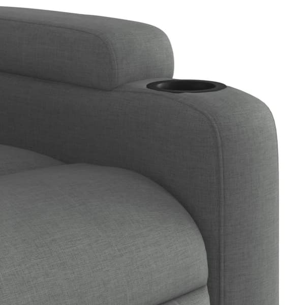 Reclinerfåtölj med uppresningshjälp mörkgrå tyg