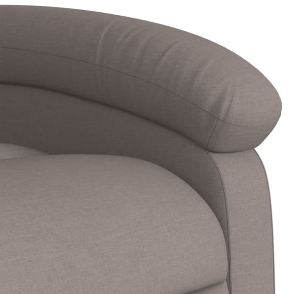 Reclinerfåtölj med uppresningshjälp taupe tyg