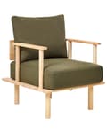Miniatyrbilde 5 av 11: Lenestol Mørkegrønn Boucle Stoff Møbeltrekk Japandi Minimalistisk stil