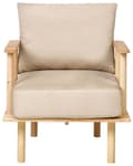 Miniatyrbilde 5 av 11: Lenestol Beige Polyester Stoff Polstring Minimalistisk Japandi-stil