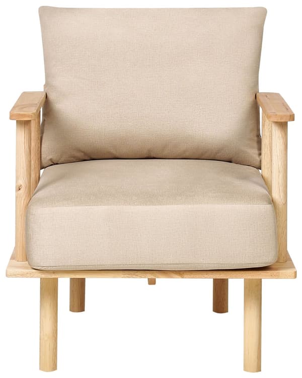 Lenestol Beige Polyester Stoff Polstring Minimalistisk Japandi-stil