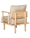 Miniatyrbilde 7 av 11: Lenestol Beige Polyester Stoff Polstring Minimalistisk Japandi-stil