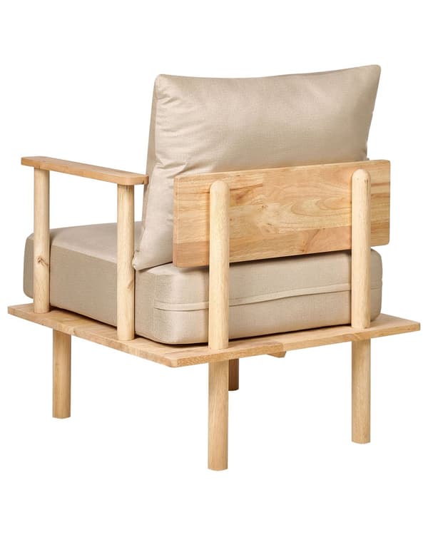 Lenestol Beige Polyester Stoff Polstring Minimalistisk Japandi-stil