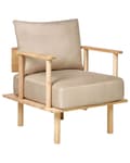 Miniatyrbilde 1 av 11: Lenestol Beige Polyester Stoff Polstring Minimalistisk Japandi-stil