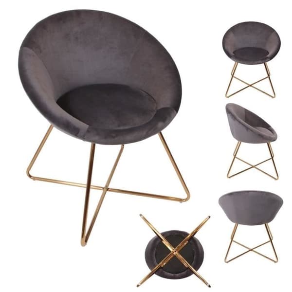 Karl Grey Fåtölj - HOME DECO FACTORY - Ren linje - Kopparmetallfötter