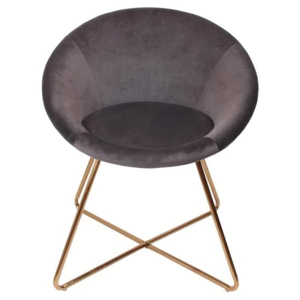 Karl Grey Fåtölj - HOME DECO FACTORY - Ren linje - Kopparmetallfötter