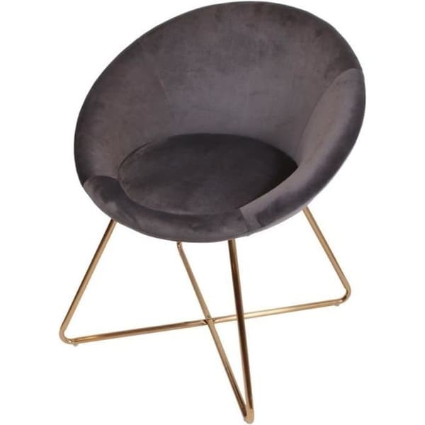 Karl Grey Fåtölj - HOME DECO FACTORY - Ren linje - Kopparmetallfötter