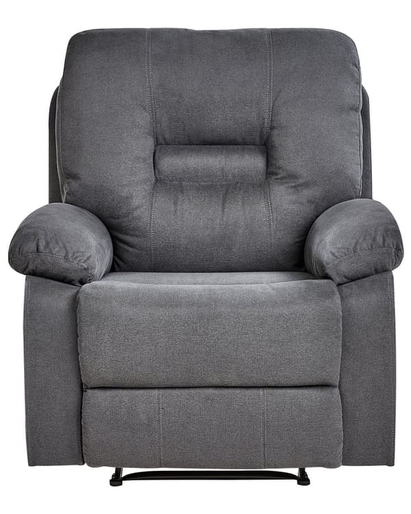 Hvilestol Mørkegrå Tykt Polstret Polyester 101 x 74 x 75 Tv stol Push-Back sovefunktion Manuelt Justerbar Ryg og Fodstøtte Stue Indretning