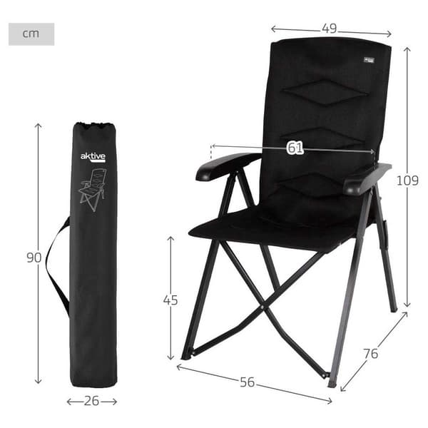 Aktive 63058 Multipositions Polstret Sammenklappelig Stol  56x76x109 cm
