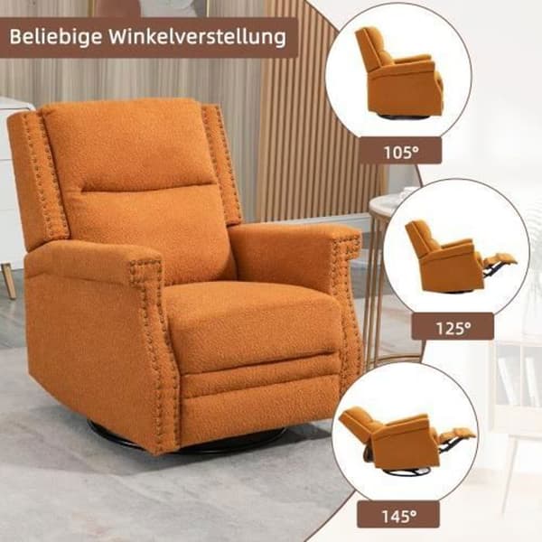 360 graders vridbar avkopplingsstol, hotell, sovrum, kontor, lounge fritidsstol, orange