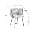 Miniatyrbild 4 av 4: Casual Dining Chair Soffa Stol linnetyg stoppad vardagsrumsfåtölj (järnben) 2st-set, Grå