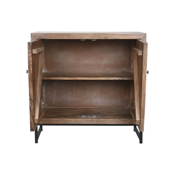 Skænk Home ESPRIT Brun Sort Sølvfarvet 80 x 38 x 80 cm