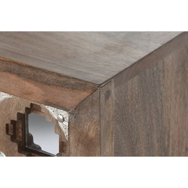 Skænk Home ESPRIT Brun Sort Sølvfarvet 80 x 38 x 80 cm