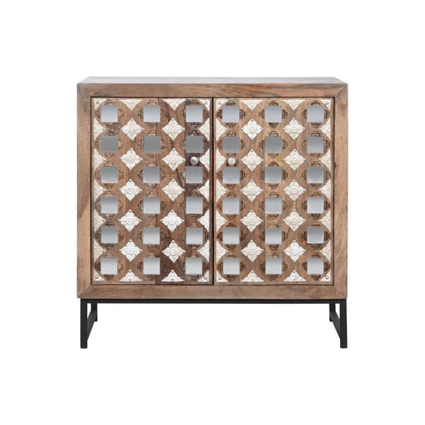 Skænk Home ESPRIT Brun Sort Sølvfarvet 80 x 38 x 80 cm