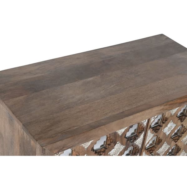 Skænk Home ESPRIT Brun Sort Sølvfarvet 80 x 38 x 80 cm