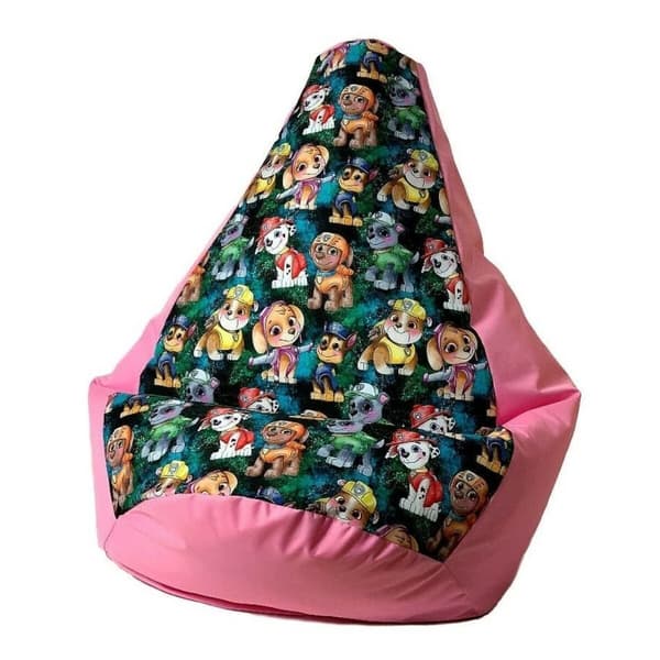 Puf GO GIFT Pink Oxford tejido antidesgarros Paw Patrol 140 x 100 cm