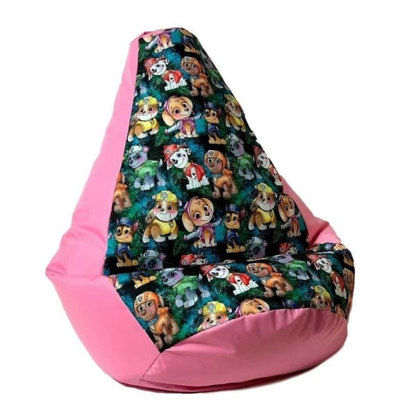 Puf GO GIFT Pink Oxford tejido antidesgarros Paw Patrol 140 x 100 cm