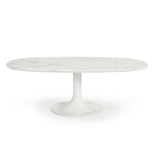 Soffbord Home ESPRIT Vit Metall Marmor 120 x 70 x 39 cm