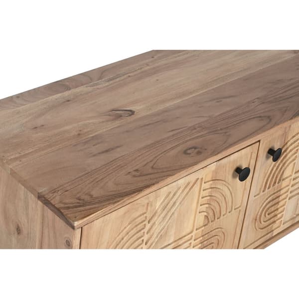TV-möbler Home ESPRIT Brun Svart Metall Akaciaträ 145 x 40 x 52 cm