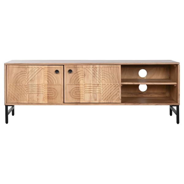 TV-möbler Home ESPRIT Brun Svart Metall Akaciaträ 145 x 40 x 52 cm